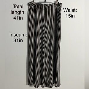 Wide-Leg Black and White Striped Pants